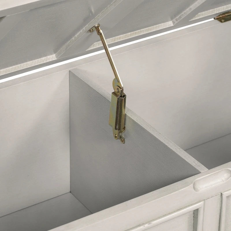 Banc de rangement multifonctionnel en bois massif de style rustique (42 pouces)