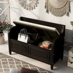 Banc de rangement multifonctionnel en bois massif de style rustique (42 pouces)