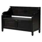 Banc de rangement multifonctionnel en bois massif de style rustique (42 pouces)
