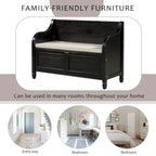 Banc de rangement multifonctionnel en bois massif de style rustique (42 pouces)