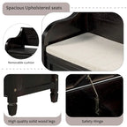 Banc de rangement multifonctionnel en bois massif de style rustique (42 pouces)