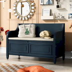 Banc de rangement multifonctionnel en bois massif de style rustique (42 pouces)