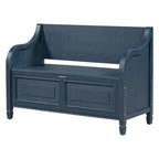 Banc de rangement multifonctionnel en bois massif de style rustique (42 pouces)