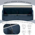 Banc de rangement multifonctionnel en bois massif de style rustique (42 pouces)