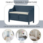 Banc de rangement multifonctionnel en bois massif de style rustique (42 pouces)