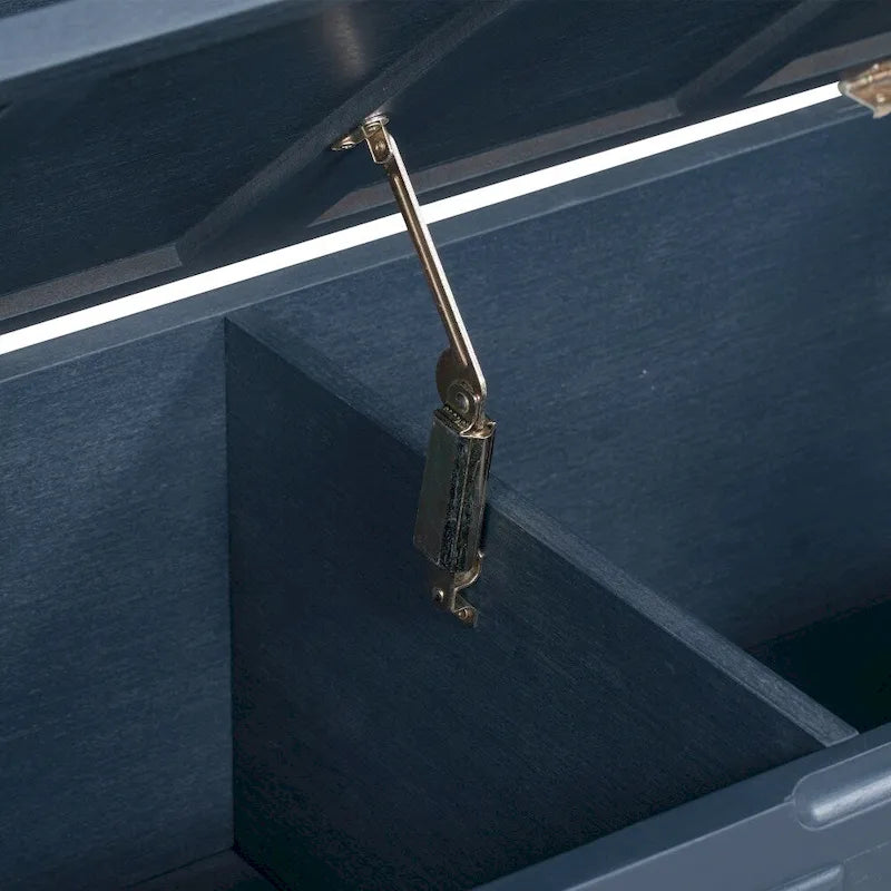 Banc de rangement multifonctionnel en bois massif de style rustique (42 pouces)