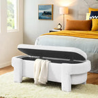 Banquette rembourrée en tissu de lin, grand espace de rangement, (51,5 x 20,5 x 17)