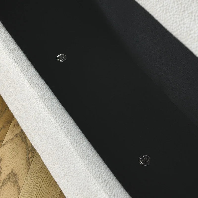 Banquette rembourrée en tissu de lin, grand espace de rangement, (51,5 x 20,5 x 17)