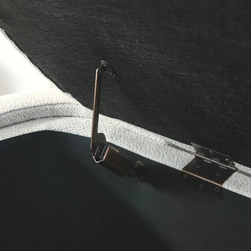 Banquette rembourrée en tissu de lin, grand espace de rangement, (51,5 x 20,5 x 17)