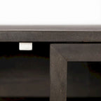 Buffet vitré Arelius marron clair avec piètement en métal noir, 4 portes - 70,0 cm (L) x 18,0 cm (l) x 32,0 cm (H)