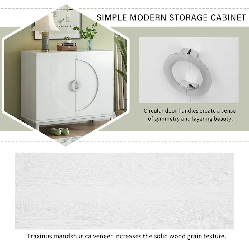 Meuble de rangement simple, meuble d'appoint avec placage en bois massif