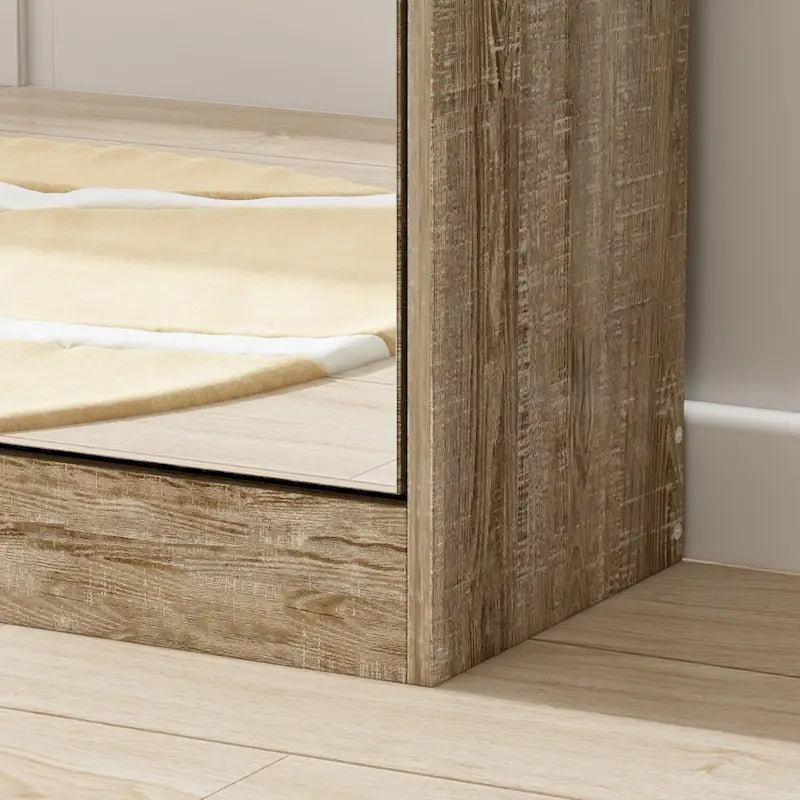 Meuble à chaussures Timechee avec 3 tiroirs à miroirs rabattables, modèle mince autoportant