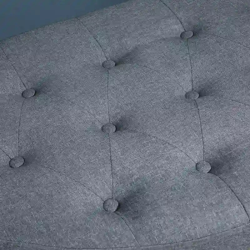 HOMCOM Banc de lit ottoman demi-cercle moderne et luxueux en tissu polyester avec pieds, couvercle relevable et coussin en mousse épaisse. Banc idéal.