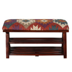 Banc capitonné Kilim fait main HERAT ORIENTAL - 12,5 x 16 x 30