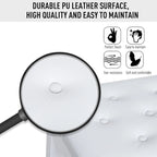 Banc de piano 2 places HOMCOM traditionnel de style campagnard, rembourré en similicuir et bois de bouleau - Blanc