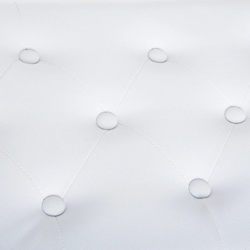 Banc de piano 2 places HOMCOM traditionnel de style campagnard, rembourré en similicuir et bois de bouleau - Blanc