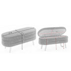 Banc de rangement pour chambre à coucher avec pieds en bois