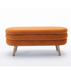 Banc de rangement pour chambre à coucher avec pieds en bois