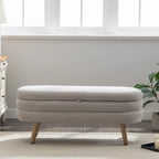 Banc de rangement pour chambre à coucher avec pieds en bois