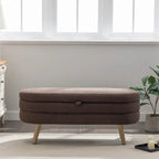 Banc de rangement pour chambre à coucher avec pieds en bois