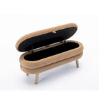 Banc de rangement pour chambre à coucher avec pieds en bois