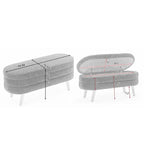 Banc de rangement pour chambre à coucher avec pieds en bois