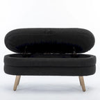 Banc de rangement pour chambre à coucher avec pieds en bois