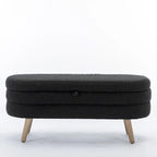 Banc de rangement pour chambre à coucher avec pieds en bois