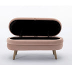 Banc de rangement pour chambre à coucher avec pieds en bois