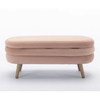 Banc de rangement pour chambre à coucher avec pieds en bois