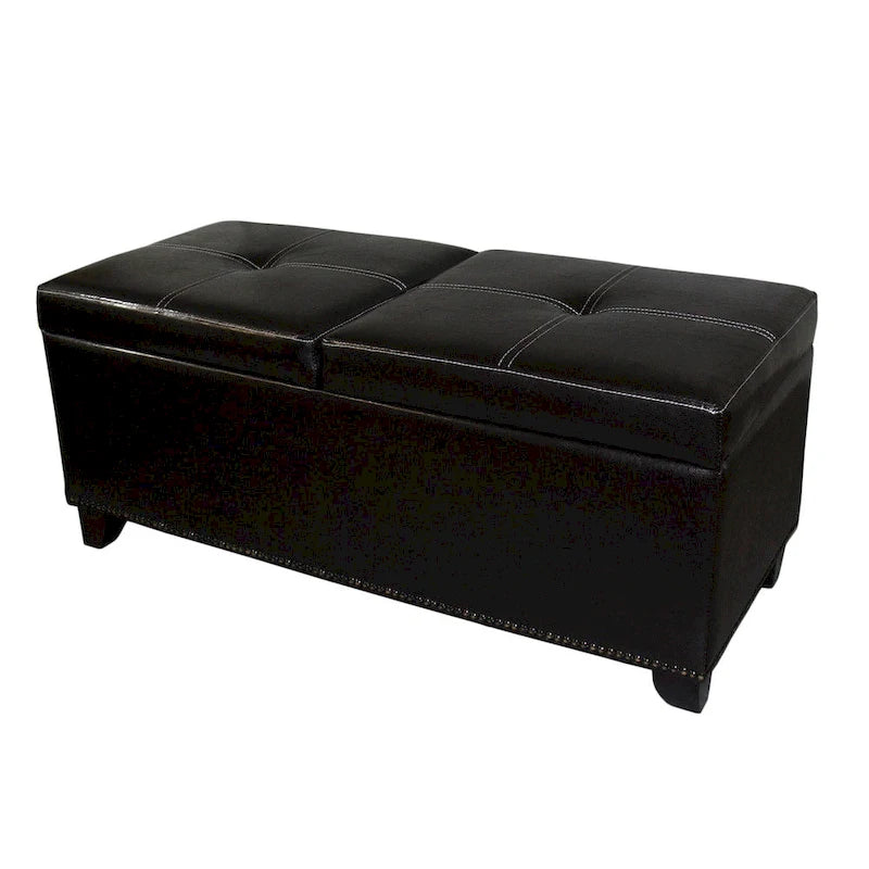 Banc de rangement en similicuir de 15 pouces et table à plateau relevable