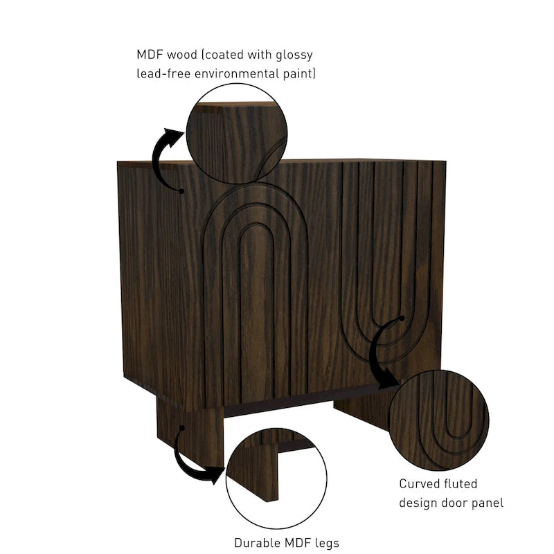 Meuble d'appoint en bois à 2 portes Clihome Furniture