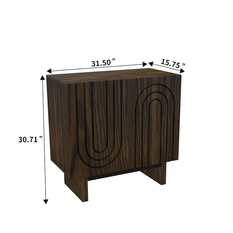 Meuble d'appoint en bois à 2 portes Clihome Furniture