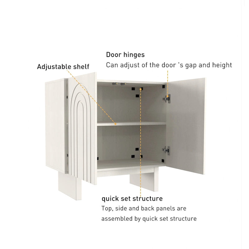Meuble d'appoint en bois à 2 portes Clihome Furniture