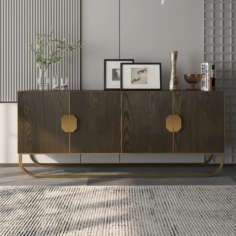 Meuble d'appoint en bois à 4 portes Clihome Furniture