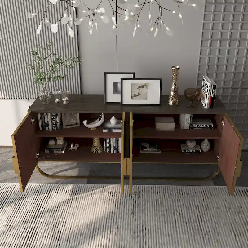 Meuble d'appoint en bois à 4 portes Clihome Furniture