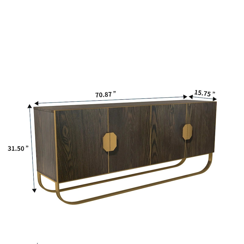 Meuble d'appoint en bois à 4 portes Clihome Furniture