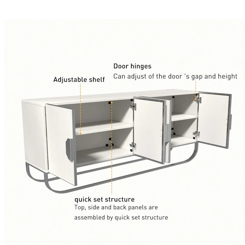 Meuble d'appoint en bois à 4 portes Clihome Furniture