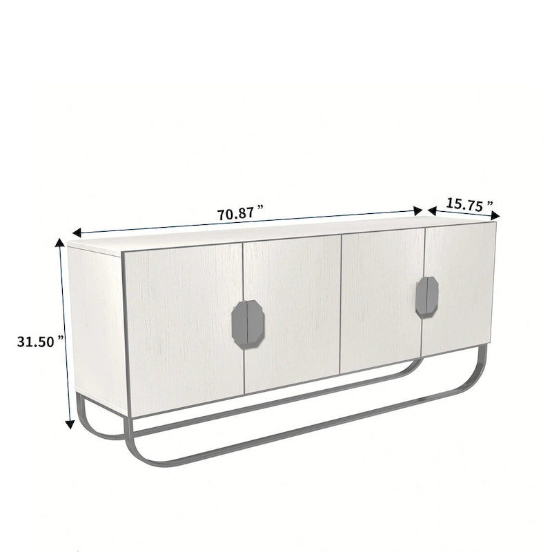 Meuble d'appoint en bois à 4 portes Clihome Furniture