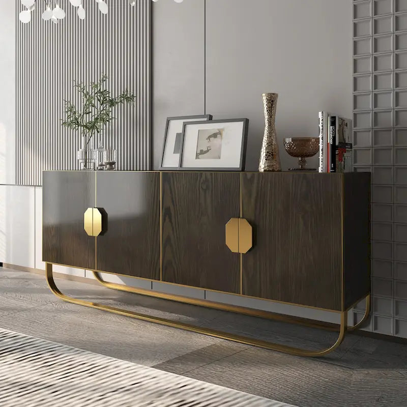 Meuble d'appoint en bois à 4 portes Clihome Furniture
