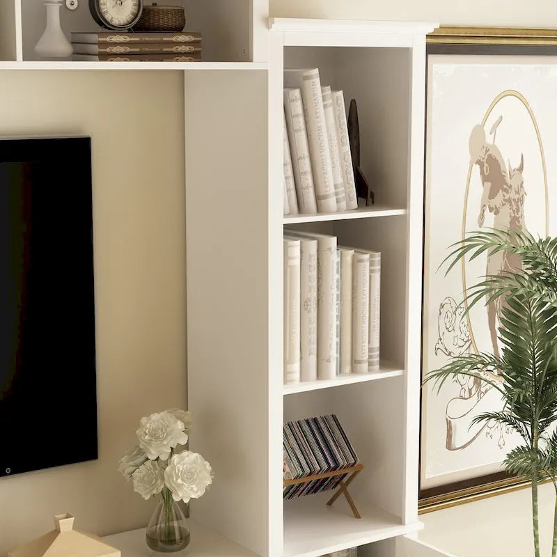 Ensemble de salon avec meuble TV et deux portes bibliothèque 102/68,1L