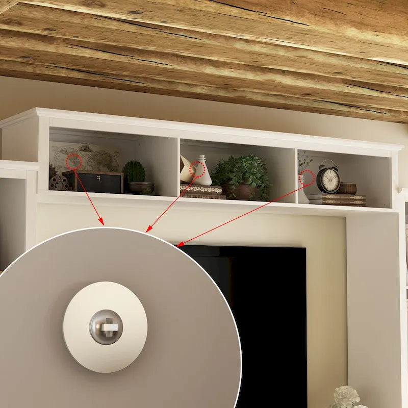 Ensemble de salon avec meuble TV et deux portes bibliothèque 102/68,1L