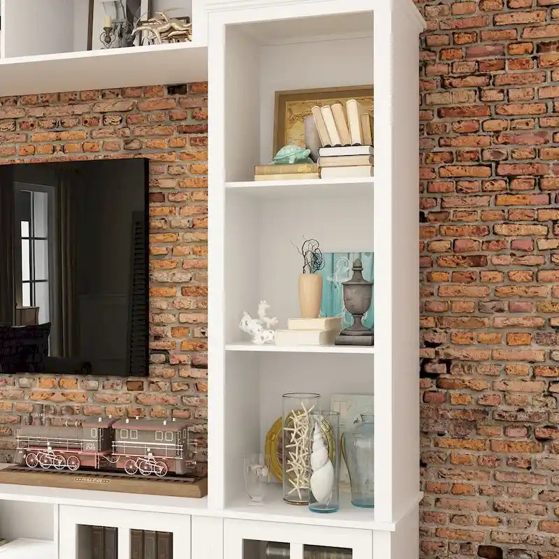 Ensemble de salon avec meuble TV et deux portes bibliothèque 102/68,1L