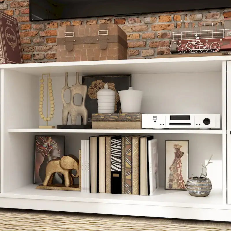 Ensemble de salon avec meuble TV et deux portes bibliothèque 102/68,1L