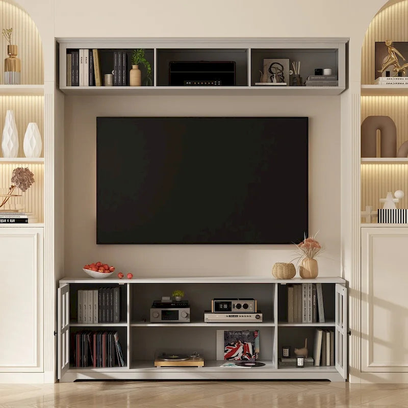 Ensemble de salon avec meuble TV et deux portes bibliothèque 102/68,1L