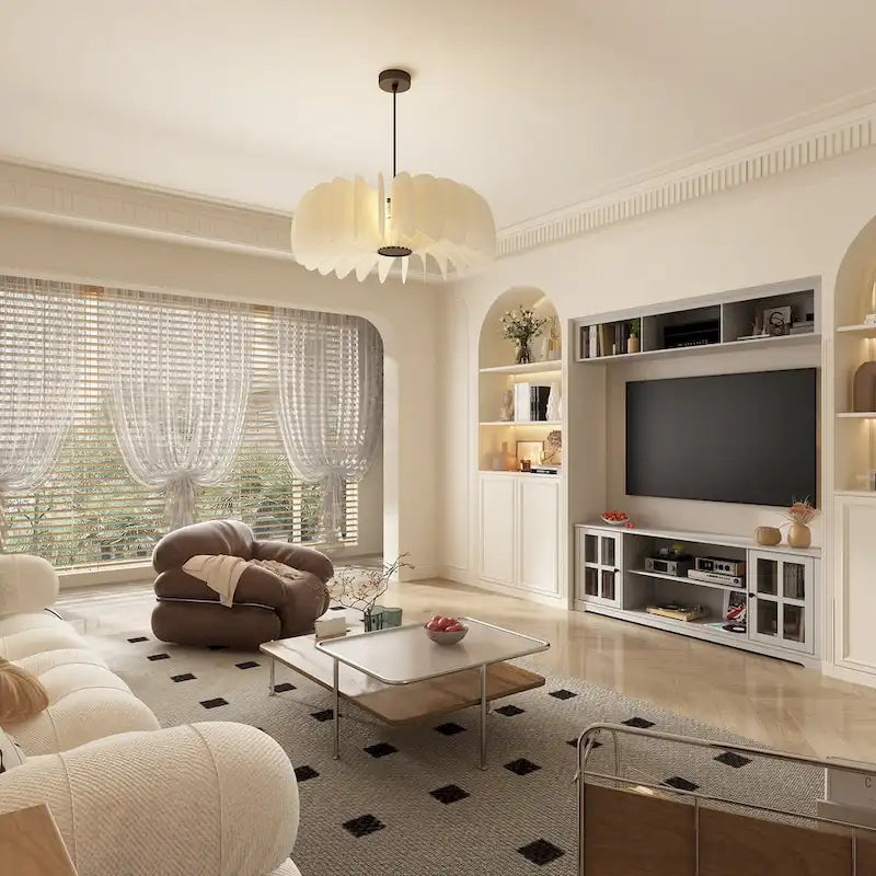 Ensemble de salon avec meuble TV et deux portes bibliothèque 102/68,1L