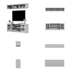 Ensemble de salon avec meuble TV et deux portes bibliothèque 102/68,1L