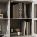 Ensemble de salon avec meuble TV et deux portes bibliothèque 102/68,1L