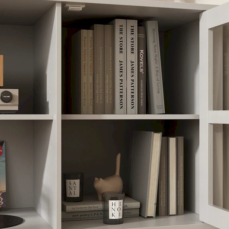 Ensemble de salon avec meuble TV et deux portes bibliothèque 102/68,1L