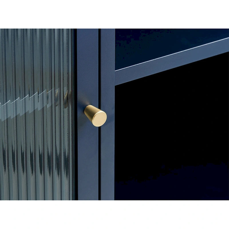 Buffet 3 portes Brianne de Rye Studio, style moderne, en métal et verre